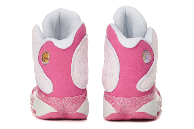Air Jordan 13 Print White Pink For Women - Click Image to Close