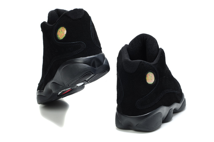 Air Jordan 13 Suede All Black Shoes - Click Image to Close