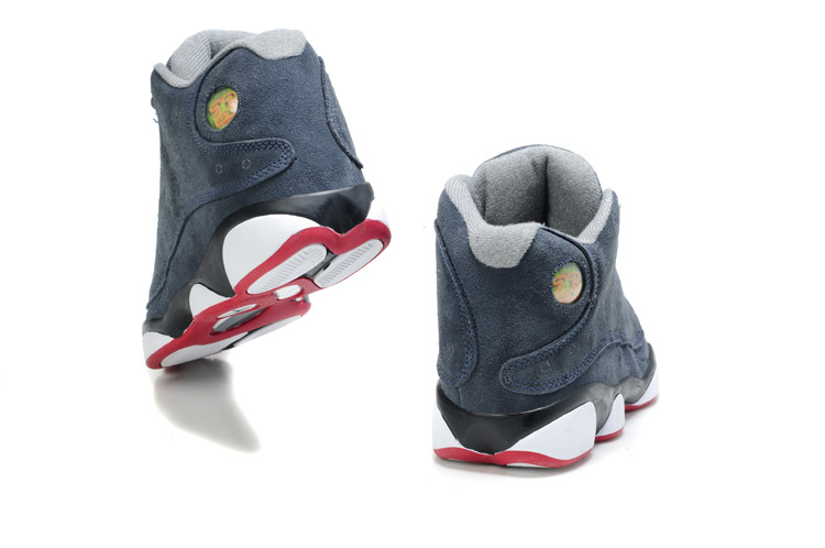 Air Jordan 13 Suede Black White Red Shoes - Click Image to Close