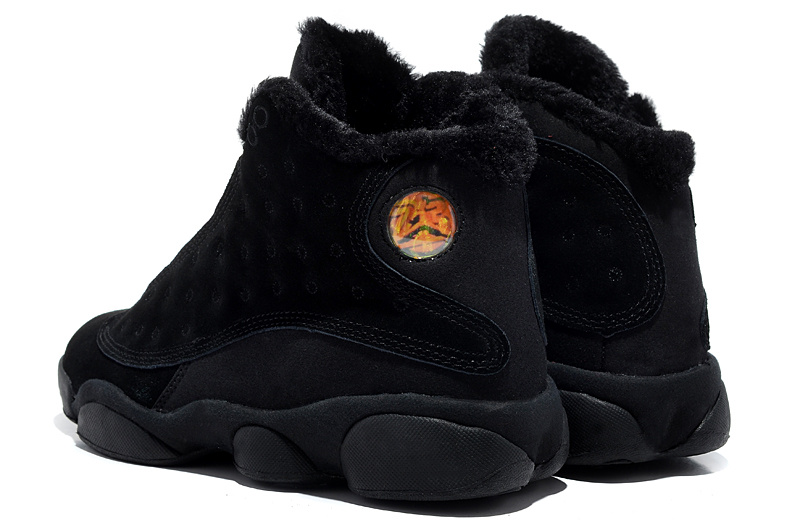 Air Jordan 13 Wool All Black Shoes