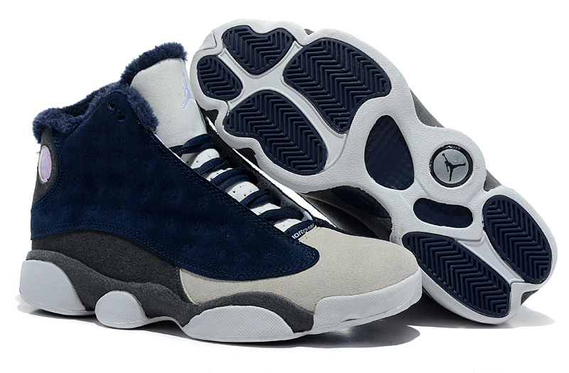 Air Jordan 13 Wool Blue White Grey Shoes