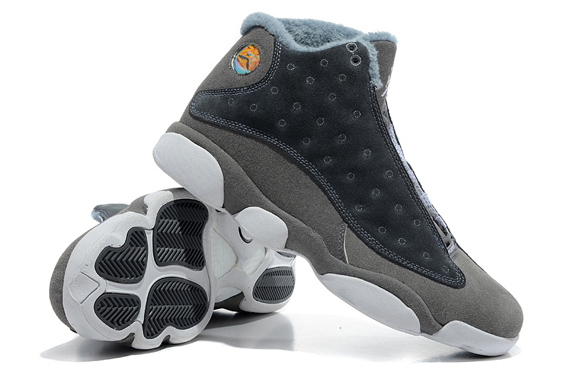 Air Jordan 13 Wool Grey White Shoes - Click Image to Close