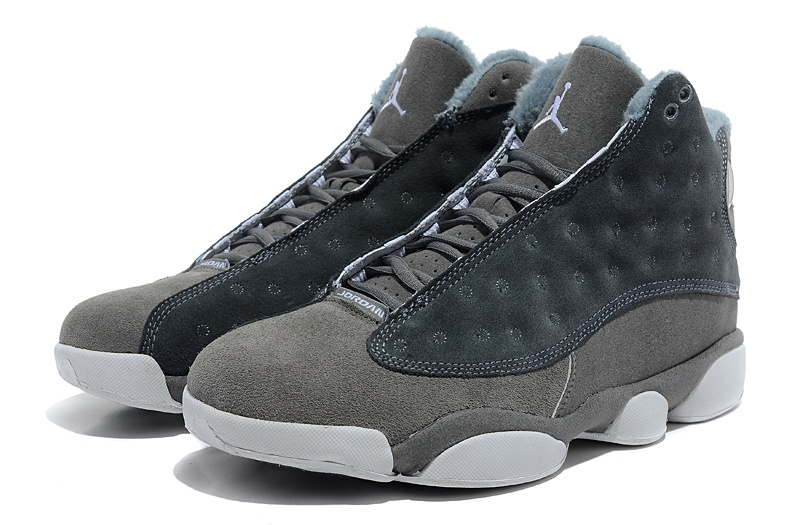 Air Jordan 13 Wool Grey White Shoes - Click Image to Close