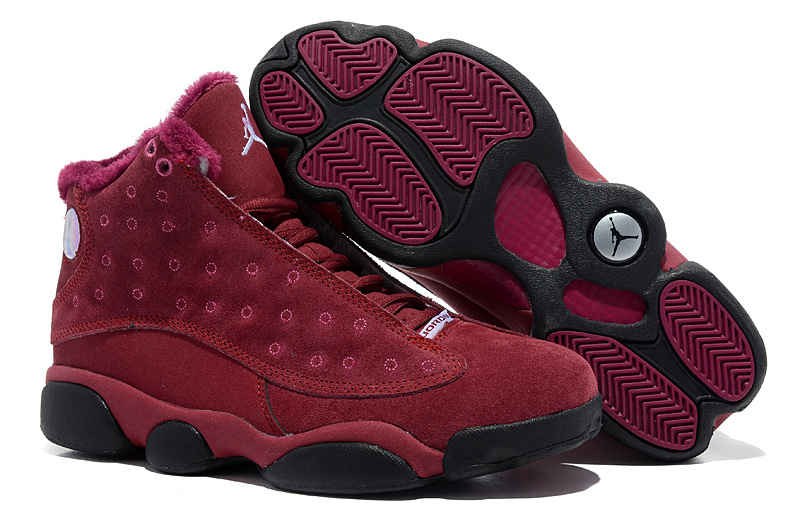 Air Jordan 13 Wool Wine Red Black Shoes