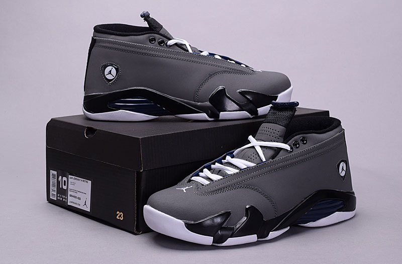 2015 Air Jordan 14 Retro Low 30th Grey Black White Shoes - Click Image to Close