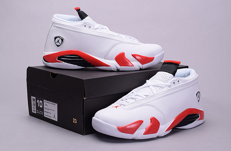 2015 Air Jordan 14 Retro Low 30th White Red Shoes - Click Image to Close