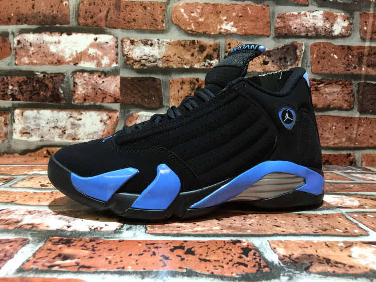 Air Jordan 14 Retro North Carolina Black Blue Shoes - Click Image to Close