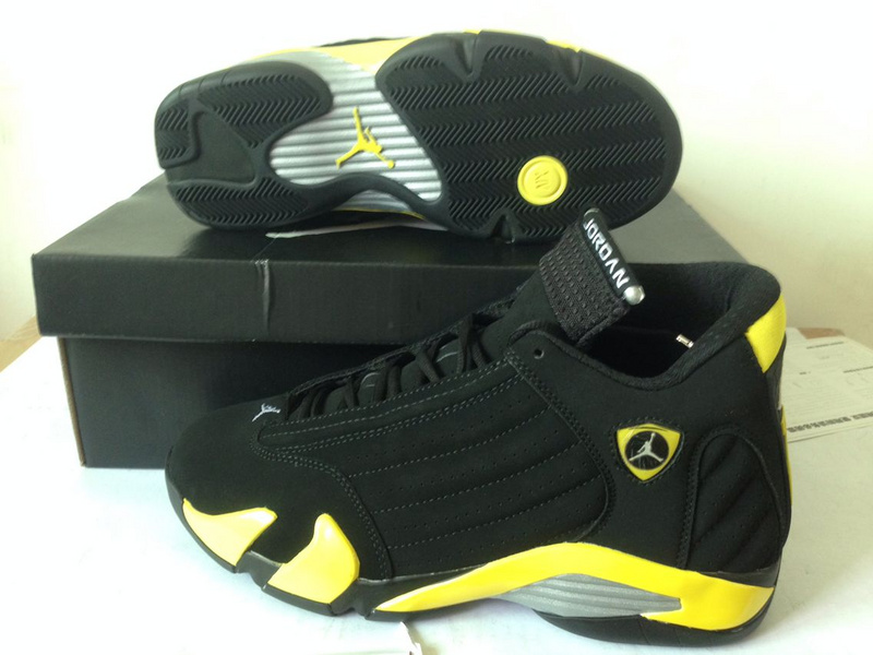 2015 Jordans 14 Thunder Black Yellow