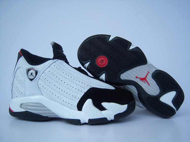 Air Jordan 14 White Black For Women - Click Image to Close