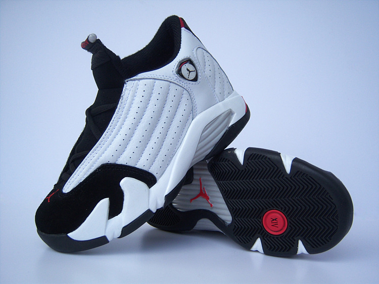 Air Jordan 14 White Black For Women - Click Image to Close