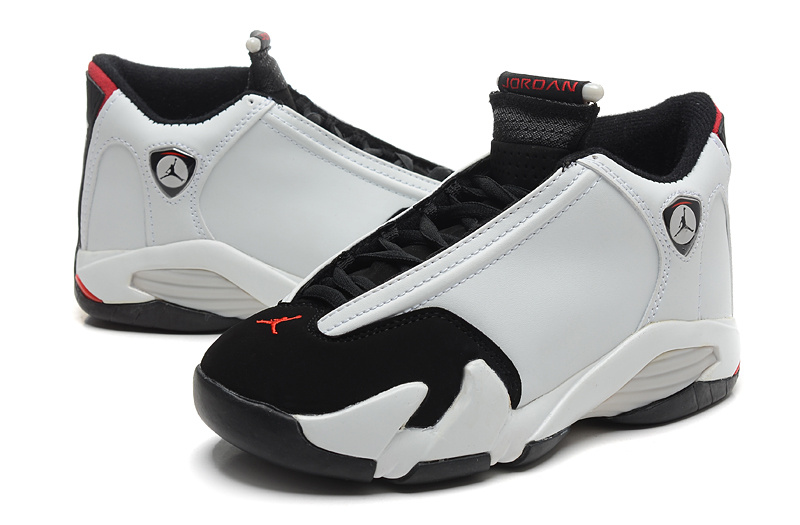 2015 Women Jordans 14 White Black Red - Click Image to Close