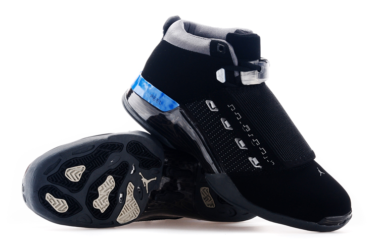 Air Jordan 17 Black Blue Basketball Shoes