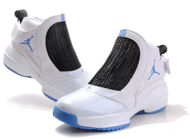 Air Jordan 19 Black White Blue For Women - Click Image to Close