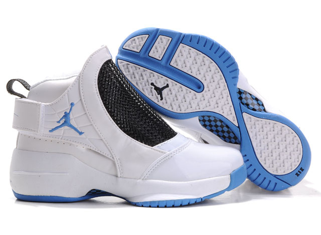 Air Jordan 19 Black White Blue For Women - Click Image to Close