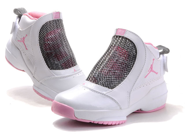 Air Jordan 19 White Pink For Women - Click Image to Close