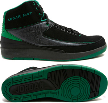 Air Jordan Retro 2 Black Green Chrome