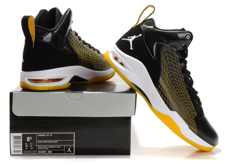 Air Jordan Fly Spiderman 23 Black Yellow White