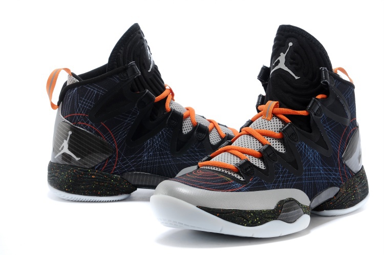 Air Jordan 28 SE Grey Black Grey Orange Shoes - Click Image to Close