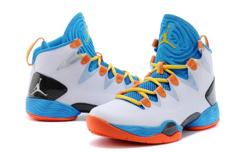 Air Jordan 28 SE White Blue Orange Black Yellow Shoes