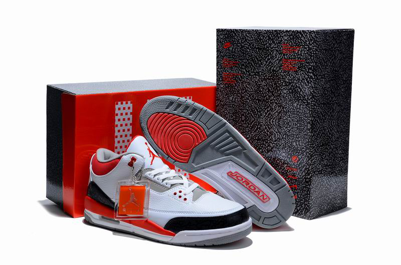 Air Jordan 3 Hardcover Box White Black Red Shoes