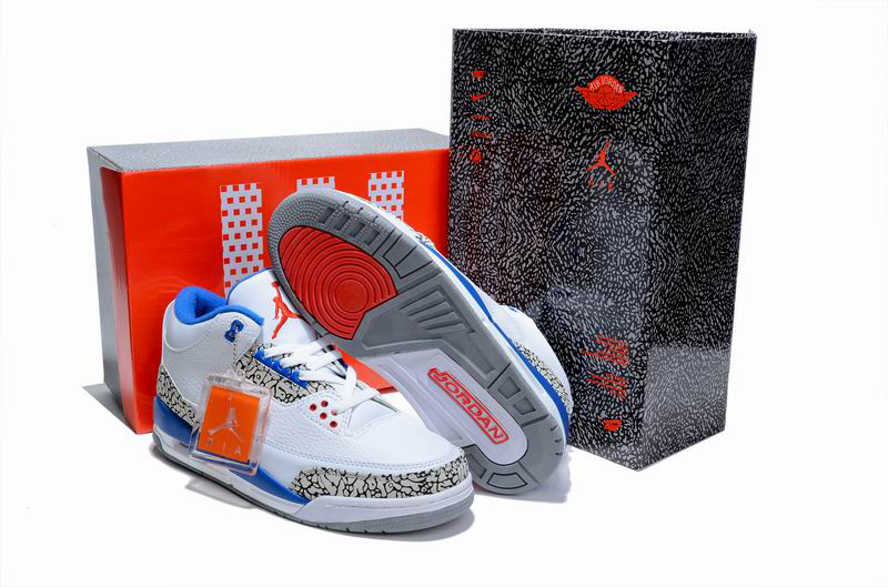 Air Jordan 3 Hardcover Box White Cement Blue Shoes - Click Image to Close