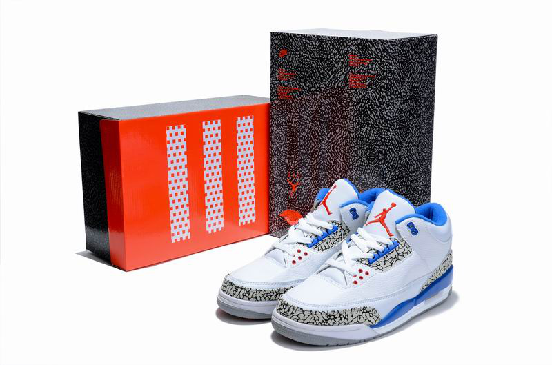 Air Jordan 3 Hardcover Box White Cement Blue Shoes - Click Image to Close