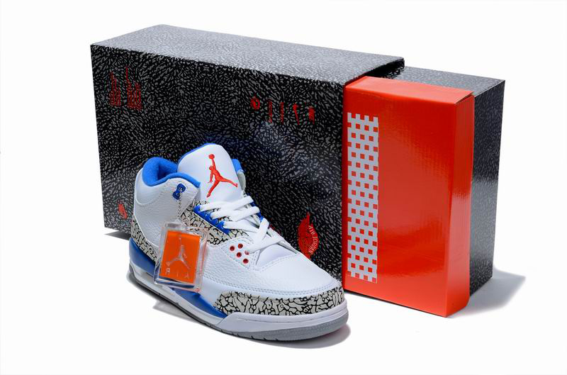 Air Jordan 3 Hardcover Box White Cement Blue Shoes - Click Image to Close