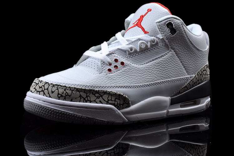 Air Jordan 3 White Grey Nike Logo Shoes - Click Image to Close