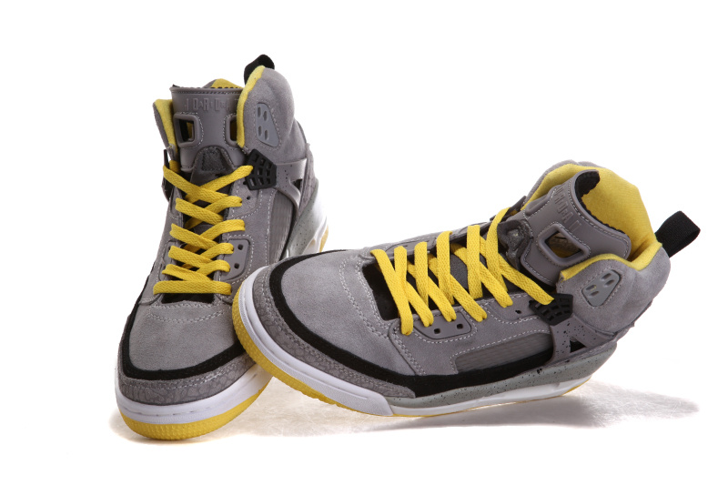 2012 Air Jordan 3.5 Suede Grey Black White Yellow Shoes - Click Image to Close
