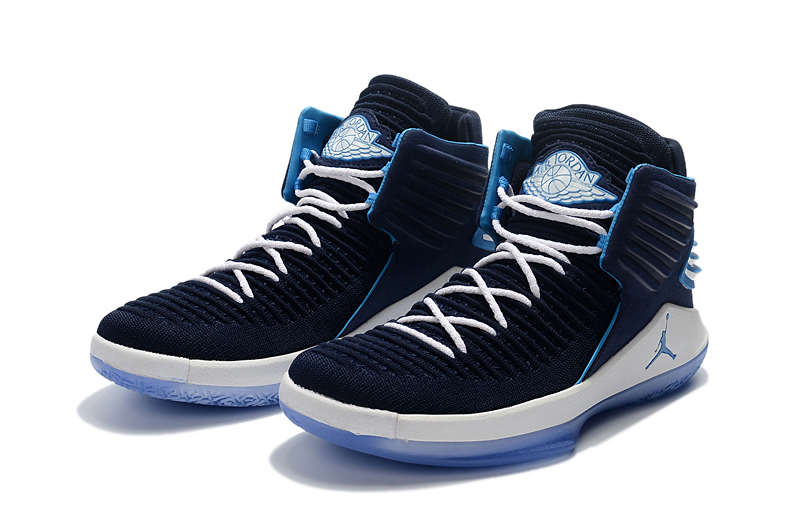 2017 Jordan 32 Deep Blue White Shoes