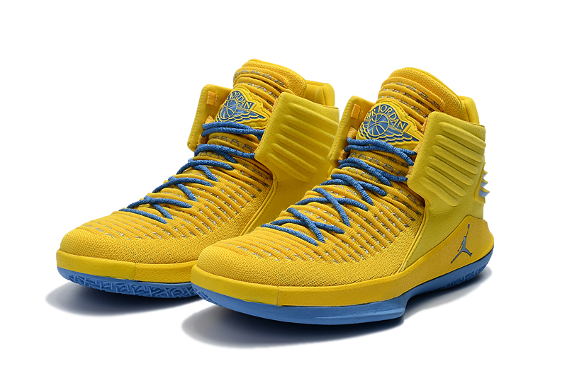 2017 Jordan 32 Yellow Jade Blue Shoes