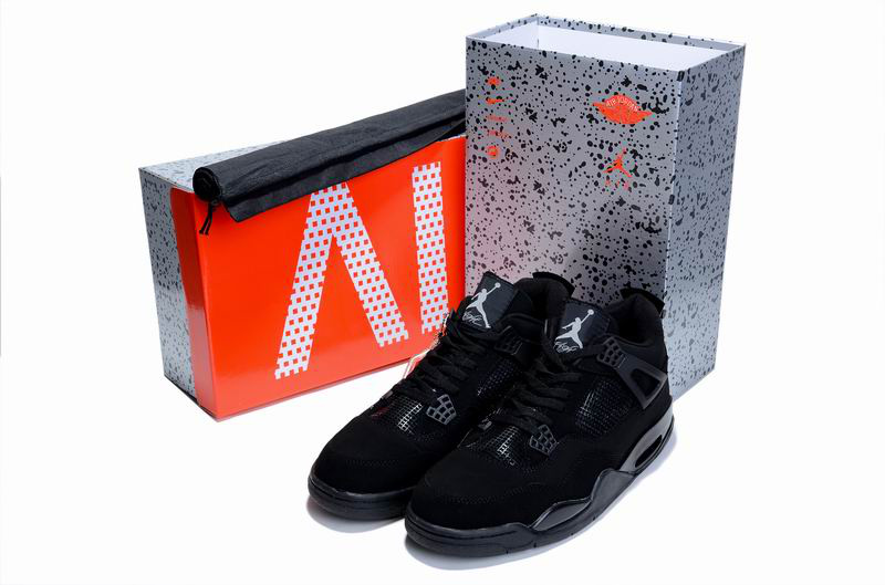 Air Jordan 4 Hardcover Box All Black Shoes - Click Image to Close