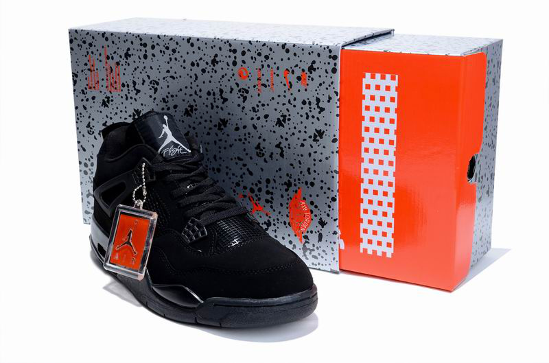 Air Jordan 4 Hardcover Box All Black Shoes - Click Image to Close