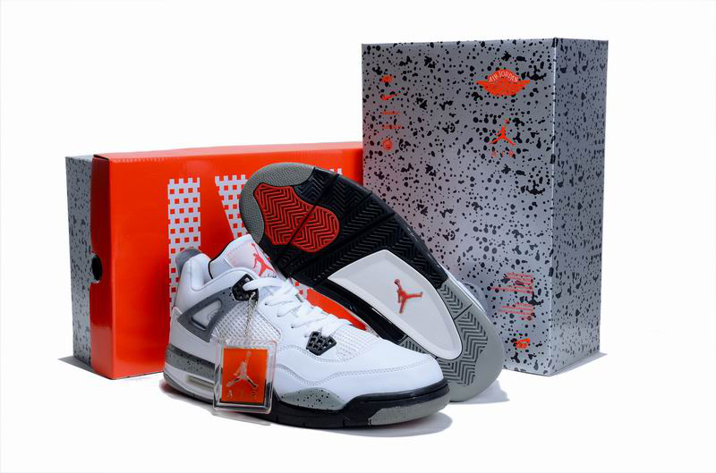 Air Jordan 4 Hardcover Box White Grey Cement - Click Image to Close