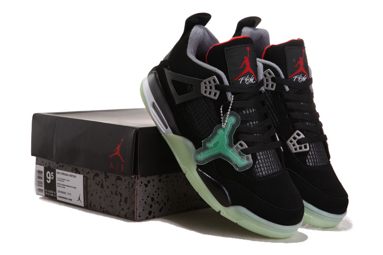 2012 Air Jordan 4 Midnight Black Red Shoes