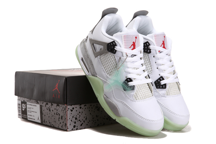 2012 Air Jordan 4 Midnight White Grey Shoes - Click Image to Close