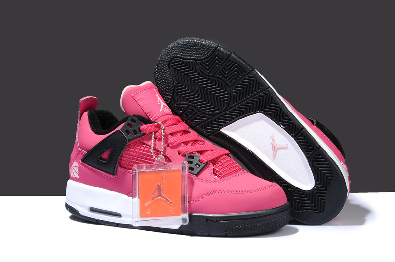 Air Jordan 4 Thor Pink White Black Shoes - Click Image to Close