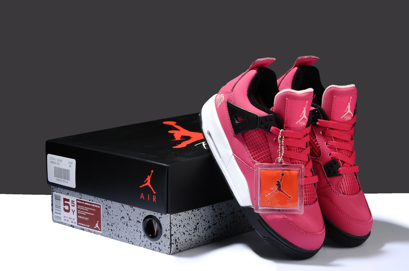 Air Jordan 4 Thor Pink White Black Shoes - Click Image to Close