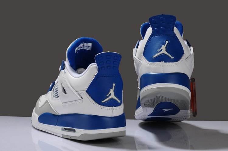 Air Jordan 4 White Blue Grey For Women - Click Image to Close