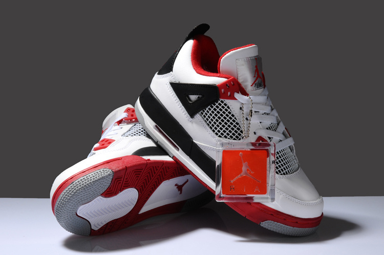 Air Jordan 4 White Red Black For Women