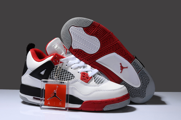 Air Jordan 4 White Red Black For Women