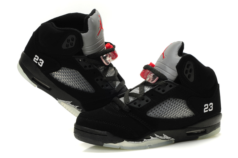 Air Jordan 5 Black Grey Silver For Women