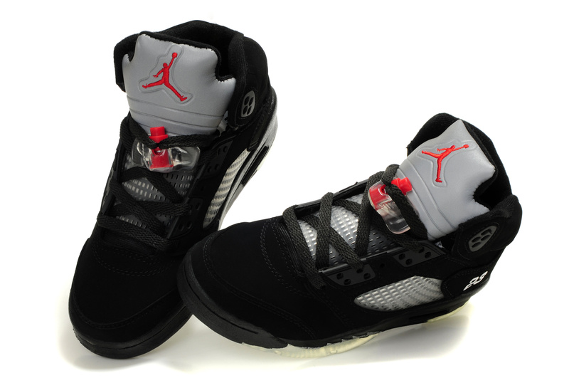 Air Jordan Shoes 5 Black Grey - Click Image to Close