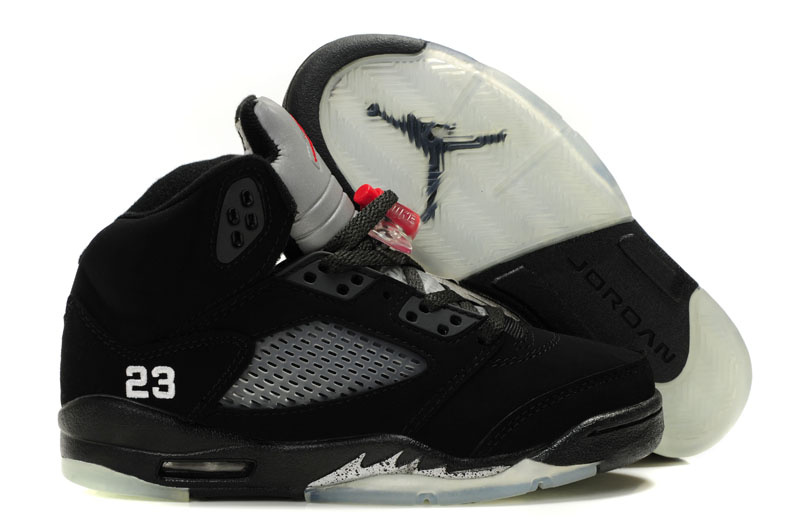 Air Jordan Shoes 5 Black Grey - Click Image to Close