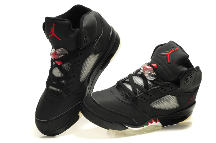 Air Jordan 5 Black Red White For Women - Click Image to Close