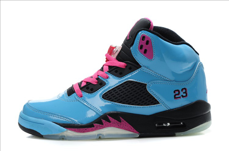 Air Jordan Shoes 5 Blue Black - Click Image to Close