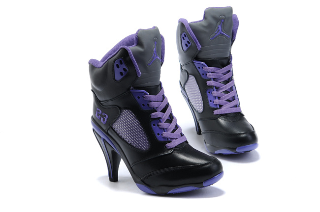 Air Jordan 5 High Heel Purple Black For Women