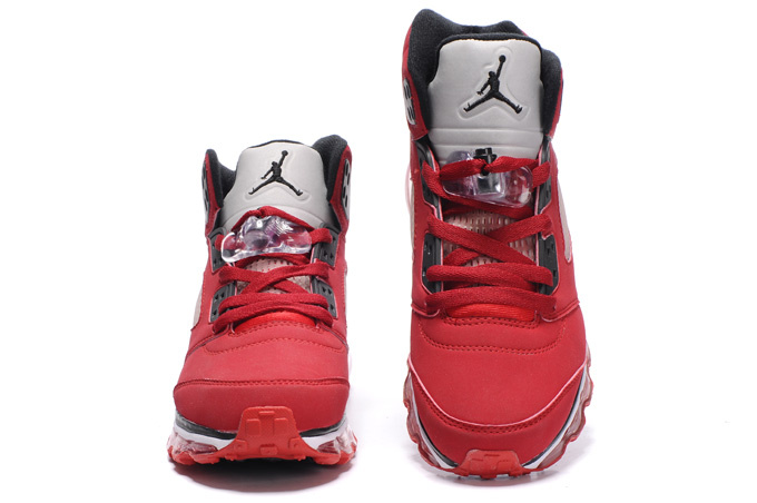 Air Jordan 5 Max Red White Black For Women - Click Image to Close