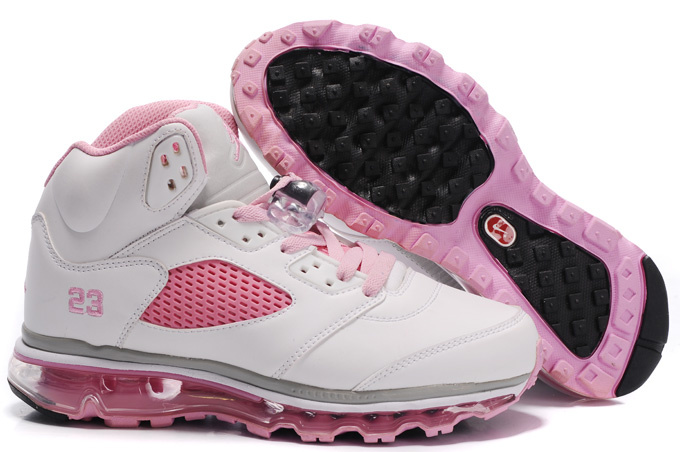 Air Jordan 5 Max White Pink Black For Women - Click Image to Close