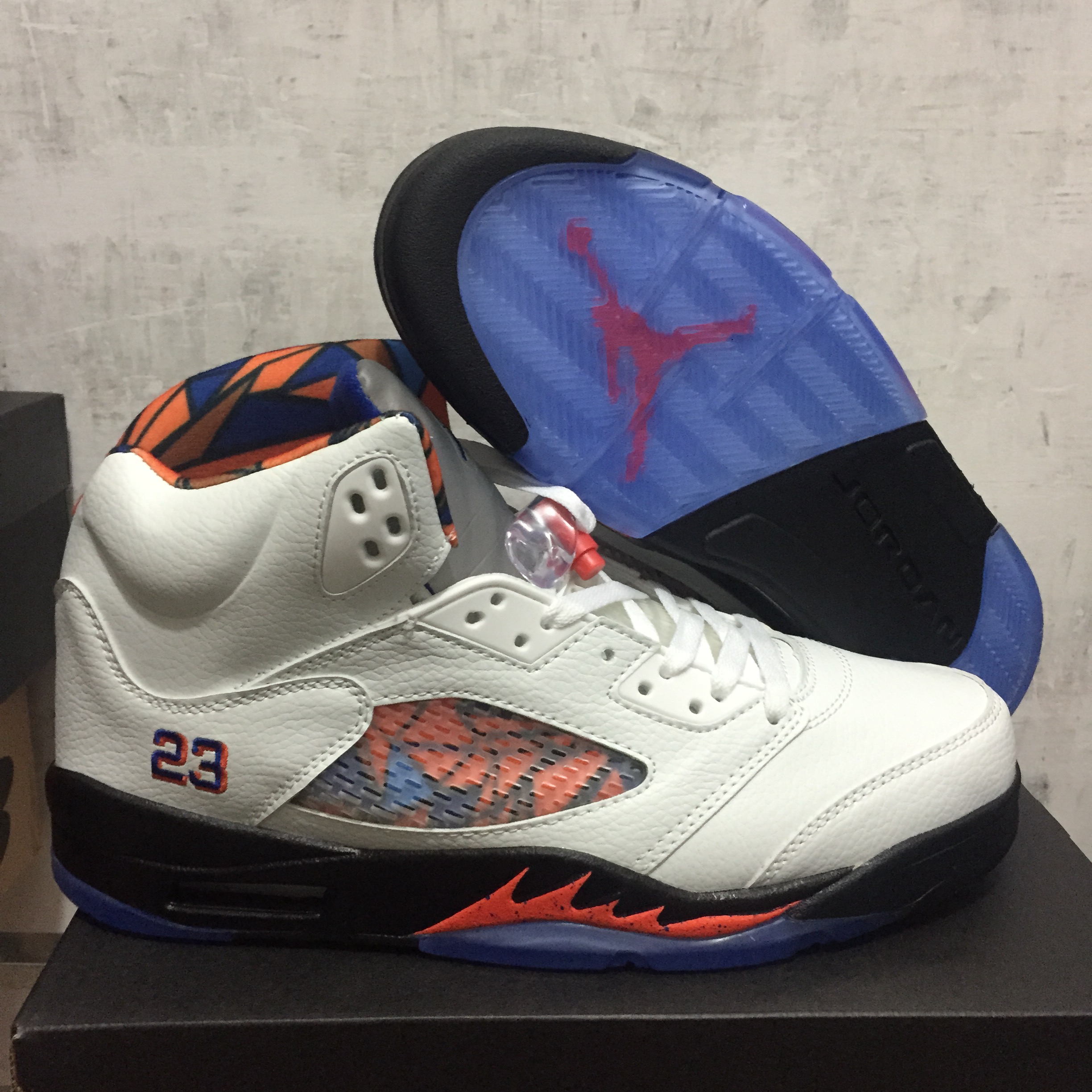 Air Jordan 5 Orange Blue Shoes - Click Image to Close